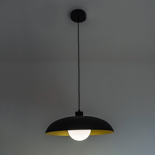 Lampadario a sospensione ECLIPSE 1xE27/15W/230V nero/oro