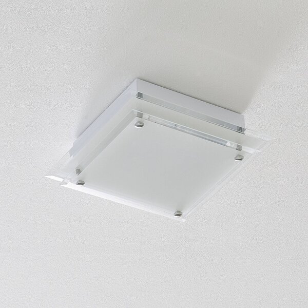 Fabas Luce Plafoniera soffitto MAGGIE, dimmerabile, Bianco / Opale, Soggiorno / Sala da pranzo, Vetro, Moderno, Plafoniera