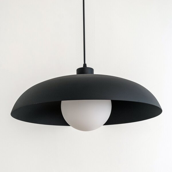 Lampada a sospensione con cavo ECLIPSE 1xE27/15W/230V nera