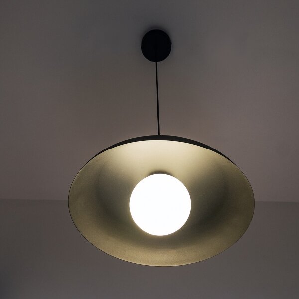 Lampada a sospensione con cavo ECLIPSE 1xE27/15W/230V nera
