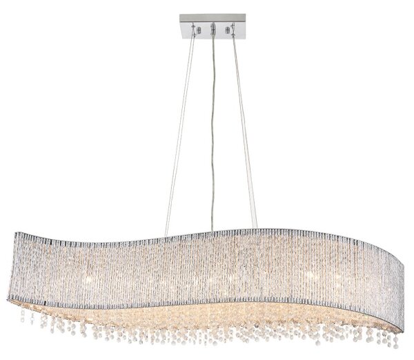 Endon 81979 - Lampadario in cristallo GALINA a sospensione con cavo 8xG9/25W/230V, cromo lucido