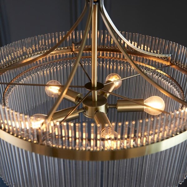 Endon 99166 - Lampadario a catena MARIETTA 5xE14/7W/230V ottone/trasparente