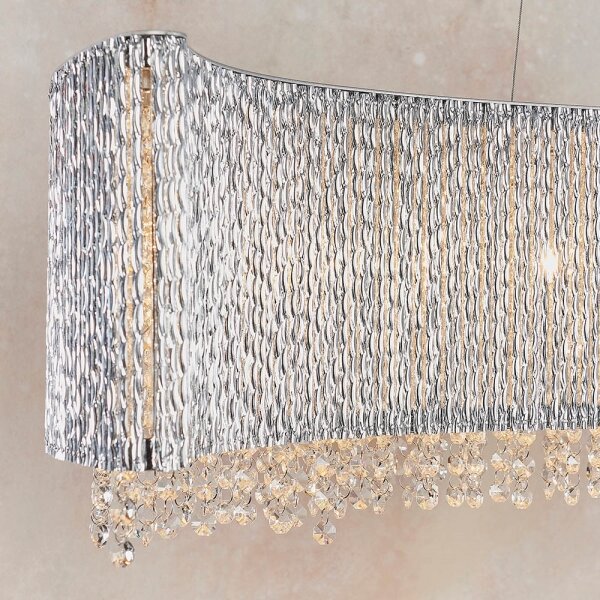 Endon 81979 - Lampadario in cristallo GALINA a sospensione con cavo 8xG9/25W/230V, cromo lucido