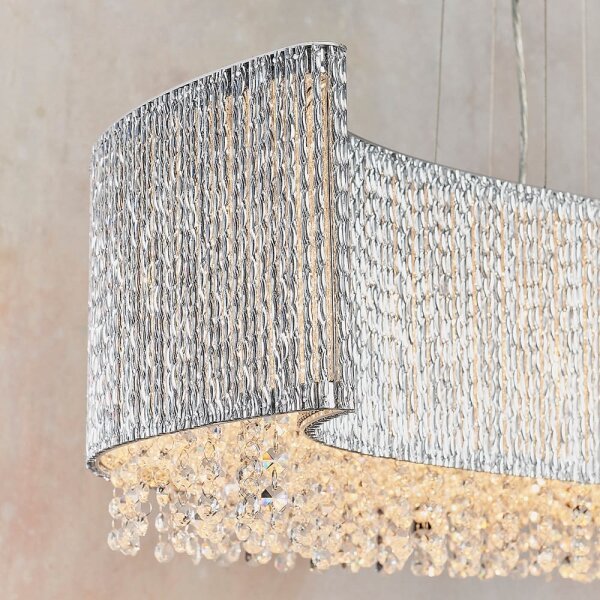 Endon 81979 - Lampadario in cristallo GALINA a sospensione con cavo 8xG9/25W/230V, cromo lucido