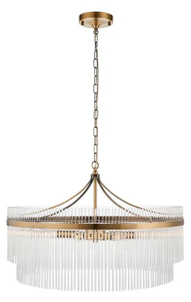 Endon 112574 - Lampadario a catena MARIETTA GRAND 7xE14/7W/230V ottone/trasparente