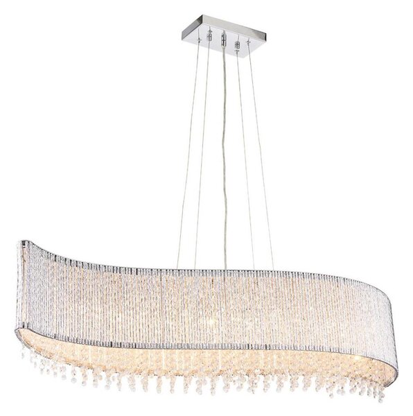 Endon 81979 - Lampadario in cristallo GALINA a sospensione con cavo 8xG9/25W/230V, cromo lucido