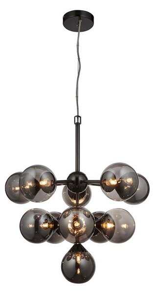 Endon 101147 - Lampadario a sospensione su cavo OSCAR 11xG9/18W/230V nero/fumé