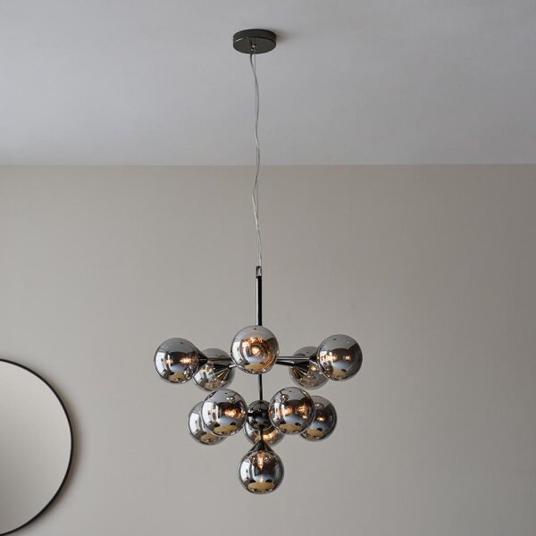 Endon 101147 - Lampadario a sospensione su cavo OSCAR 11xG9/18W/230V nero/fumé