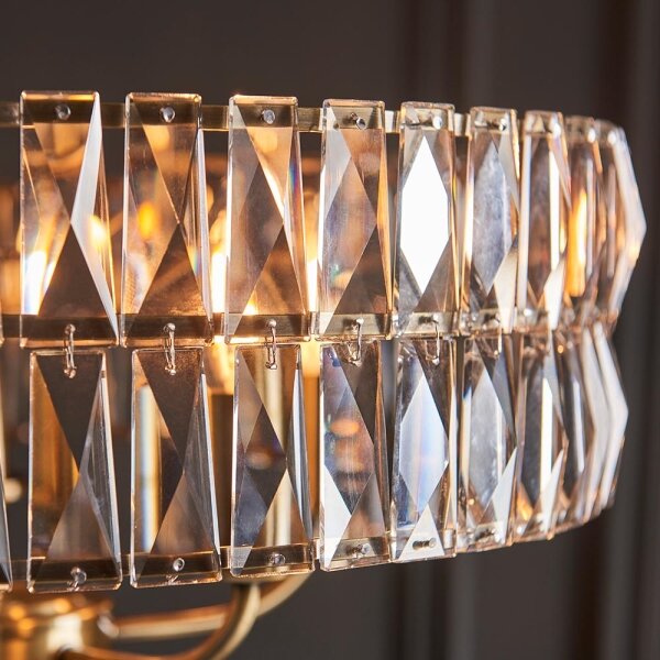 Endon 106244 - Lampadario a catena CLIFTON 5xE14/6W/230V in ottone/vetro trasparente