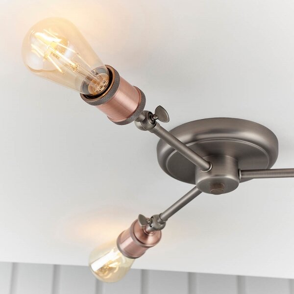 Endon 76124 - Faretto HAL 3xE27/10W/230V, cromo opaco/ramato