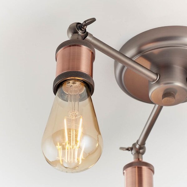 Endon 76124 - Faretto HAL 3xE27/10W/230V, cromo opaco/ramato