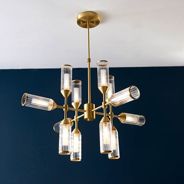 Endon 92214 - Lampadario a stelo TOUR 12xG9/3W/230V ottone