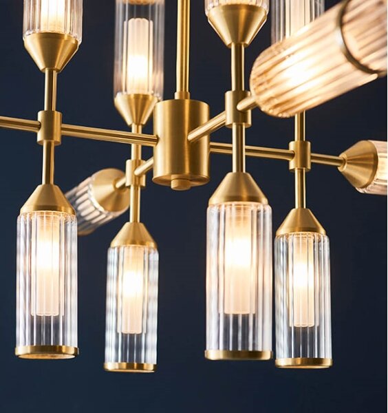 Endon 92214 - Lampadario a stelo TOUR 12xG9/3W/230V ottone