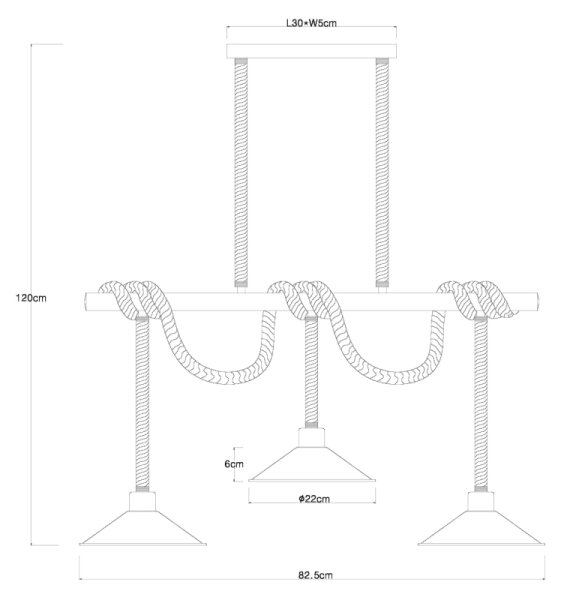 Globo 15690-3H - Lampadario a sospensione su cavo DIANA 3xE27/60W/230V nero