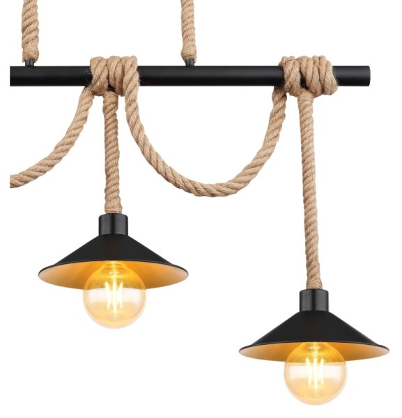 Globo 15690-3H - Lampadario a sospensione su cavo DIANA 3xE27/60W/230V nero