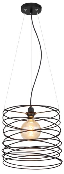 Globo 15640H - Lampada a sospensione su cavo TILLY 1xE27/60W/230V nera
