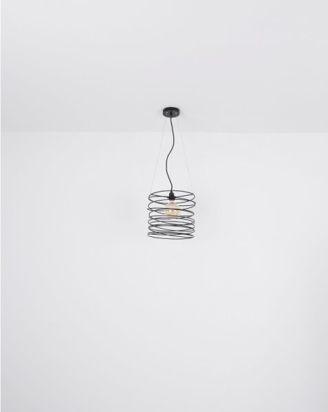 Globo 15640H - Lampada a sospensione su cavo TILLY 1xE27/60W/230V nera