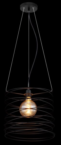 Globo 15640H - Lampada a sospensione su cavo TILLY 1xE27/60W/230V nera