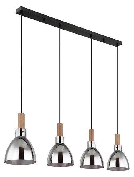 Globo 15550-4H - Lampadario a sospensione su cavo MATTEA 4xE27/6W/230V nero/fumé