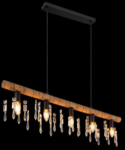 Globo 15532-5H - Lampada a sospensione con cavo KIRA 5xE14/40W/230V nero/marrone