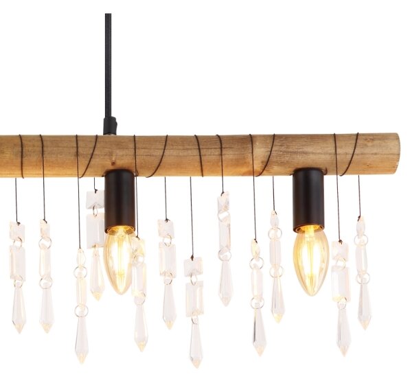 Globo 15532-5H - Lampada a sospensione con cavo KIRA 5xE14/40W/230V nero/marrone