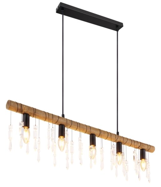 Globo 15532-5H - Lampada a sospensione con cavo KIRA 5xE14/40W/230V nero/marrone