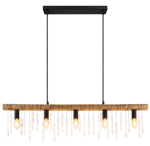 Globo 15532-5H - Lampada a sospensione con cavo KIRA 5xE14/40W/230V nero/marrone