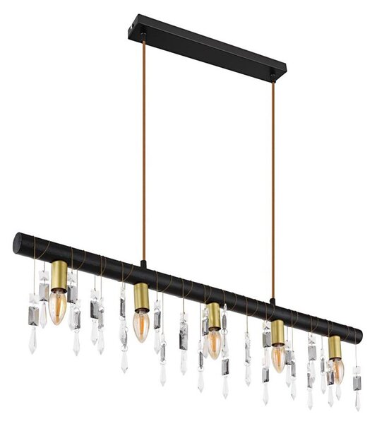 Globo 15532-5HB - Lampada a sospensione su cavo KIRA 5xE14/40W/230V nera