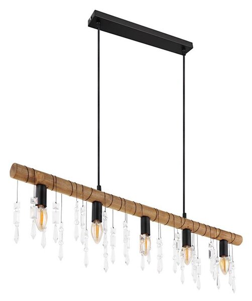 Globo 15532-5H - Lampada a sospensione con cavo KIRA 5xE14/40W/230V nero/marrone
