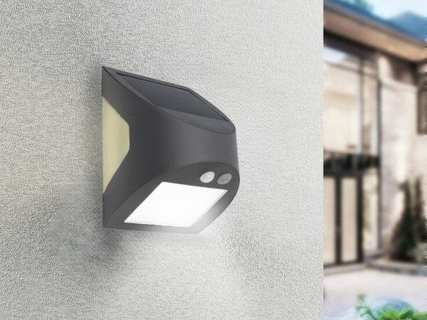 Lampada da parete solare con sensore LED/3W/3,7V 1200 mAh IP54 antracite