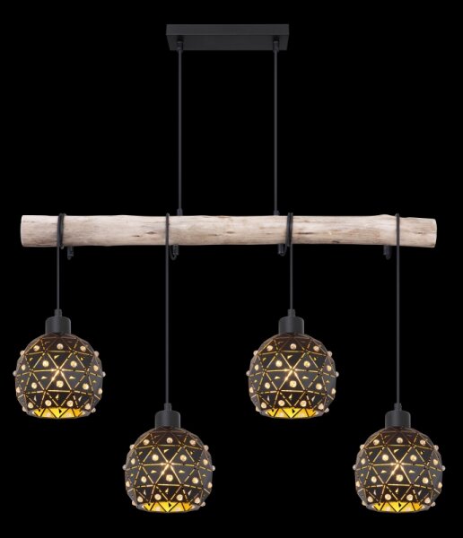 Globo 54029-4H - Lampadario sospeso con cavo JODIE 4xE27/40W/230V beige/nero