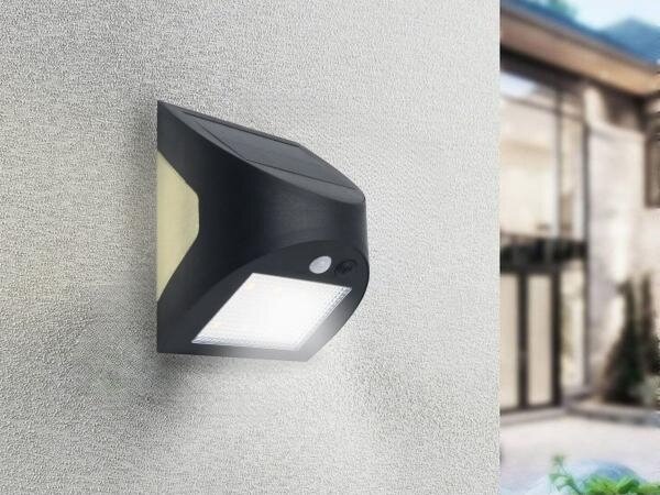 Lampada da parete solare LED con sensore LED/3W/3,7V 1200 mAh IP54 nero