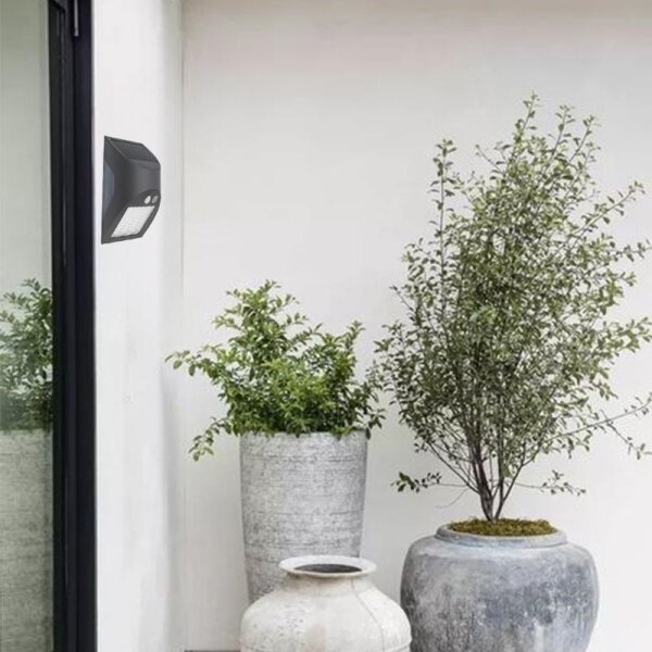 Lampada da parete solare con sensore LED/3W/3,7V 1200 mAh IP54 antracite