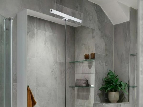 Lampada a LED per specchio da bagno 8W/230V 30 cm IP44 cromo lucido