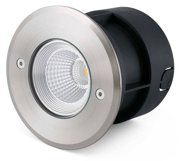 FARO BARCELONA Spot LED da interrare Suria-3, angolo 60° SURIA-3, Alluminio / Grigio / Zincato, Alluminio, Moderno, Faretto da incasso da terra
