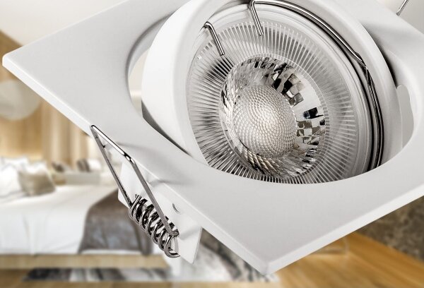 Faretto da incasso 1xGU10/MR16/10W/230V 9x9 cm bianco