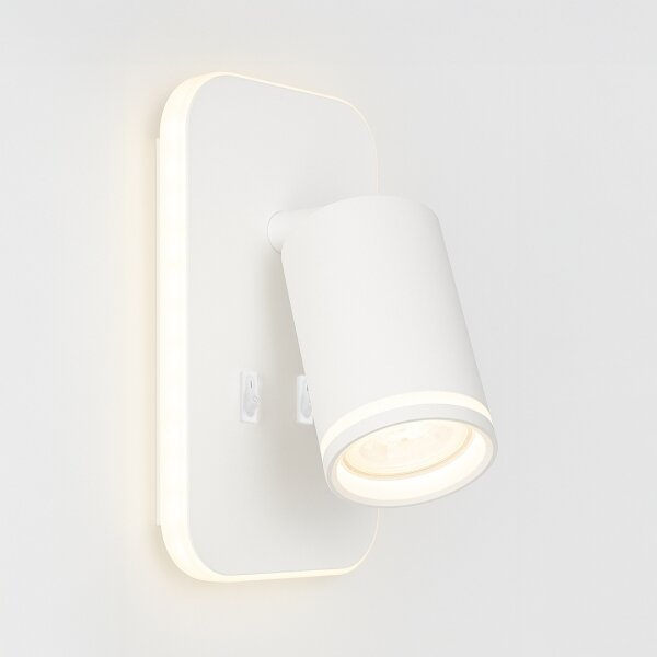 Faretto da parete a LED PIPE 1xGU10/10W/230V + LED/6W bianco