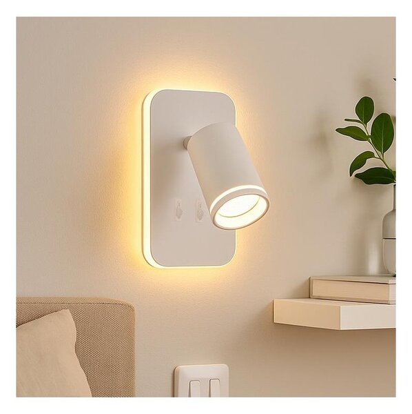 Faretto da parete a LED PIPE 1xGU10/10W/230V + LED/6W bianco