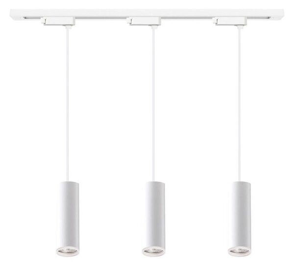 Lampada a sospensione con cavo per sistema a binario PIPE 3xGU10/10W/230V bianca