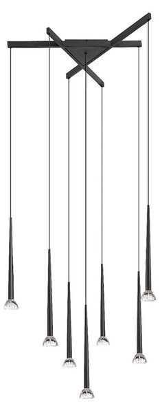 Zuma Line P0603-07C-P7B1 - Lampadario a sospensione LED su cavo BOSTON 7xLED/6W/230V nero