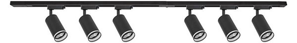 Faretto per binario PIPE 6xGU10/10W/230V, nero