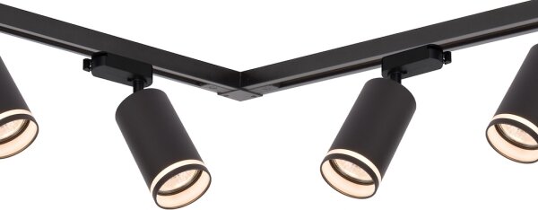 Faretto per binario PIPE 6xGU10/10W/230V, nero