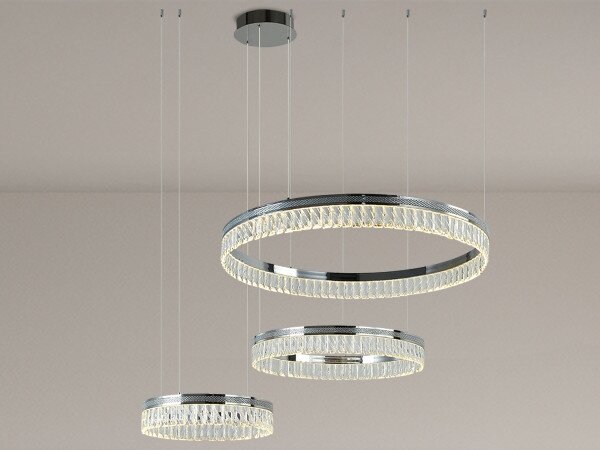 Lampadario LED in cristallo dimmerabile a sospensione con cavo THALIA LED/120W/230V 3000-6000K + telecomando