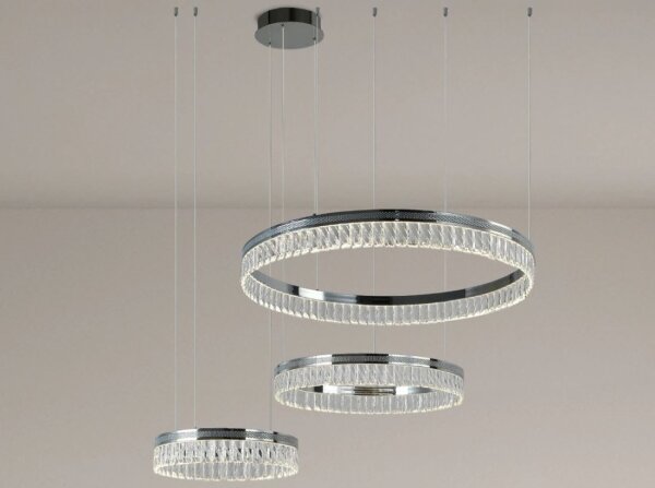 Lampadario LED in cristallo dimmerabile a sospensione con cavo THALIA LED/120W/230V 3000-6000K + telecomando