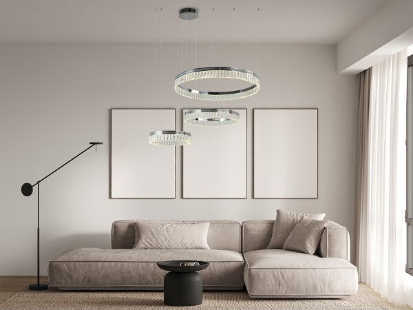 Lampadario LED in cristallo dimmerabile a sospensione con cavo THALIA LED/120W/230V 3000-6000K + telecomando