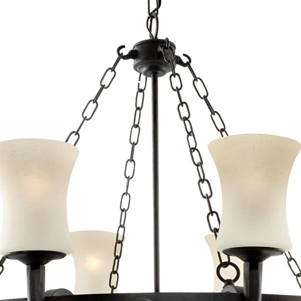 Searchlight 0818-8BK - Lampadario a catena CARTWHEEL 8xE27/60W/230V nero
