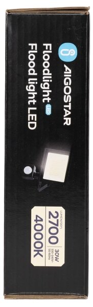 Aigostar - Proiettore LED con sensore, 30W, 230V, 4000K, IP65
