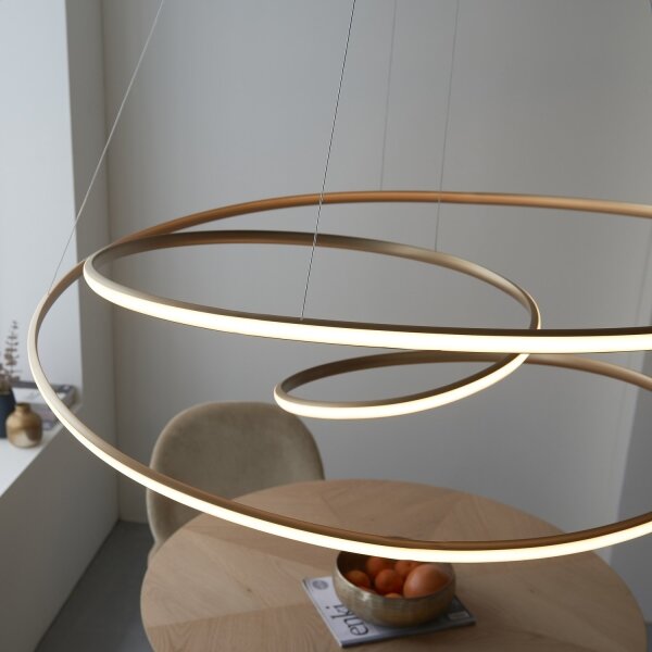 Endon 97645 - Lampadario dimmerabile su cavo TWIRL LED/131W/230V 3000K dorato