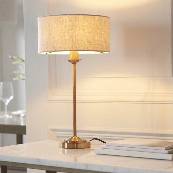 Endon 110728 - Lampada da tavolo HIGHCLERE 1xE14/7W/230V beige/ottone