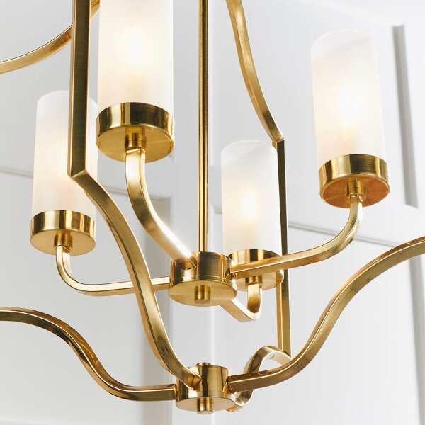 Endon 81914 - Lampadario a catena EDREA 4xE14/6W/230V ottone